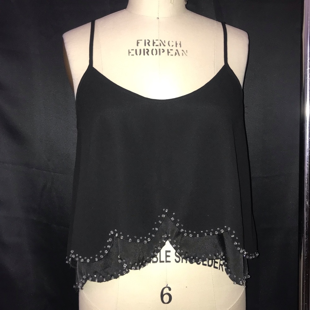 Black beaded crop top size s/m